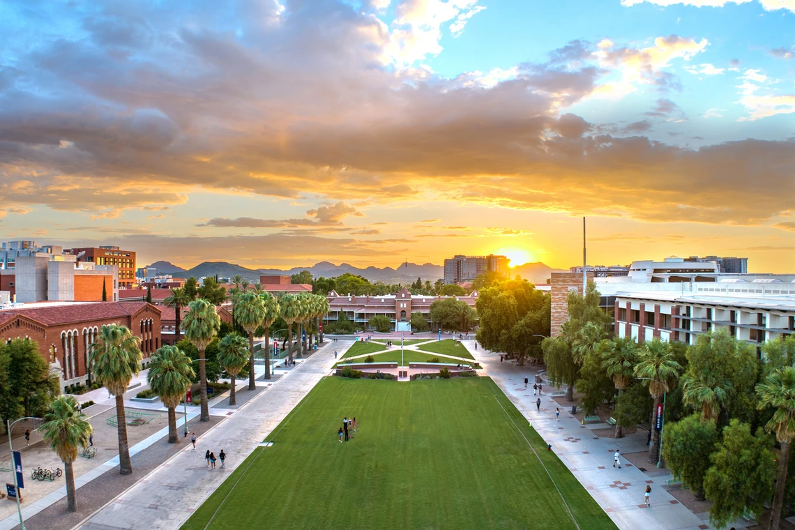 University of Arizona Mall at sunset