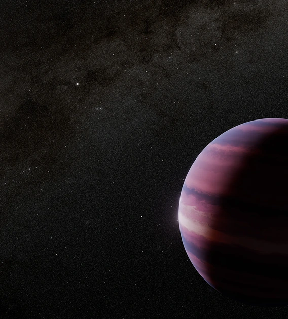 Artist's concept of an giant gas planet in the foreground with a star, in this case Alpha Centauri A, in the distance. 