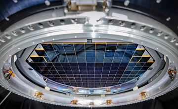 Imaging sensors are arranged in an array inside a metal mounting ring