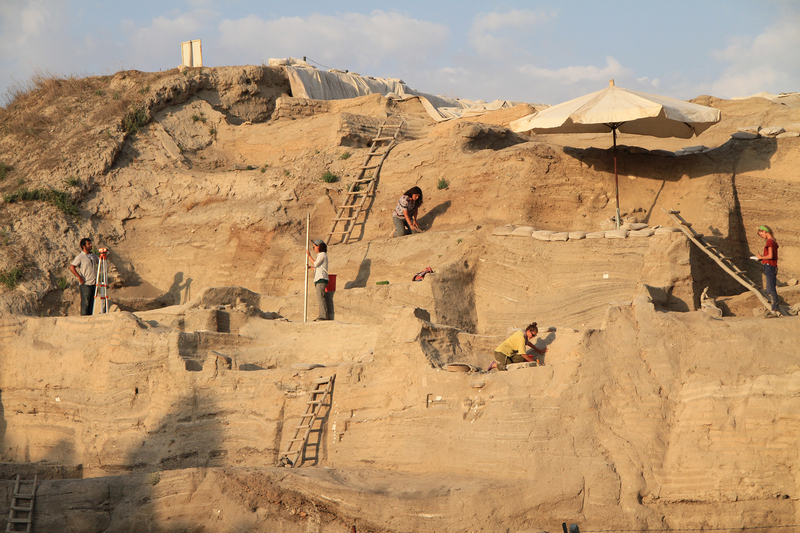 Researchers work on the western Section of the archeological dig at Aşıklı Höyük, Turkey.