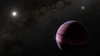 Artist's concept of an giant gas planet in the foreground with a star, in this case Alpha Centauri A, in the distance. 