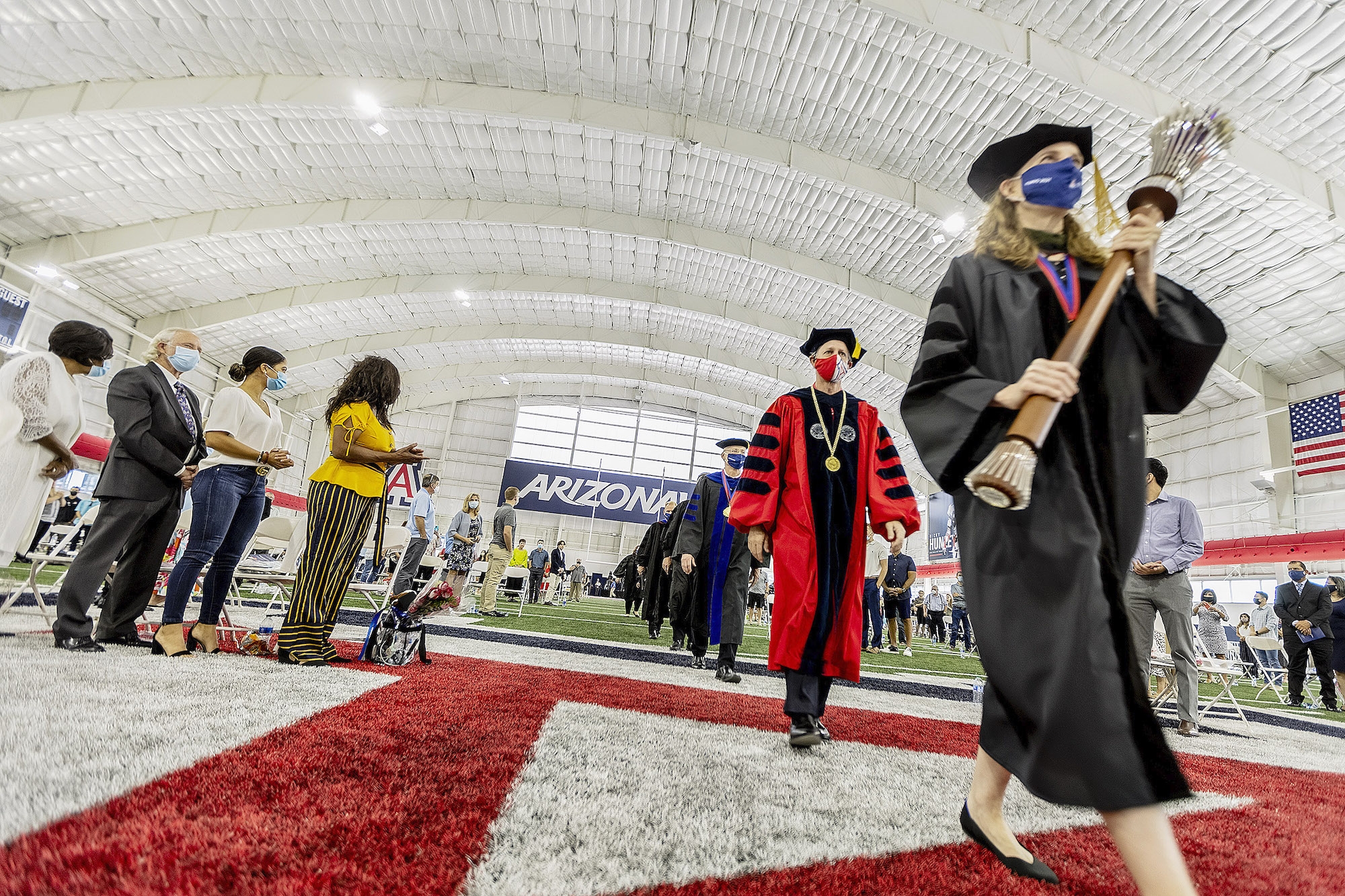 a processional at a graduation ceremony