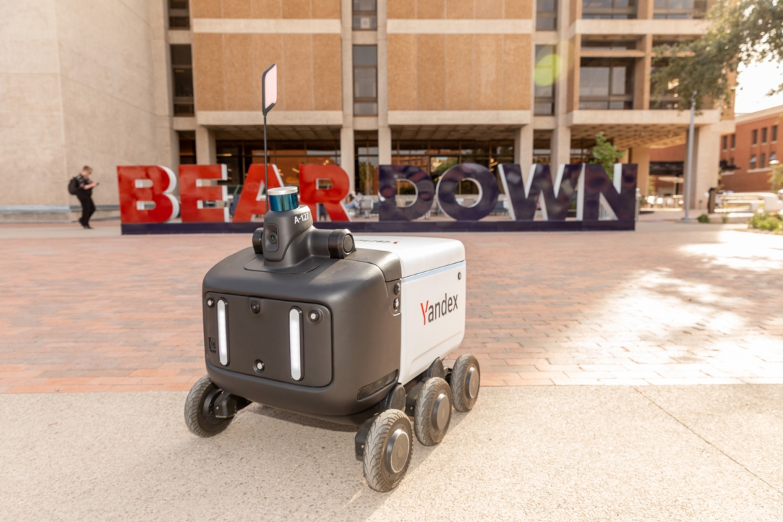 Delivery robot on UArizona campus