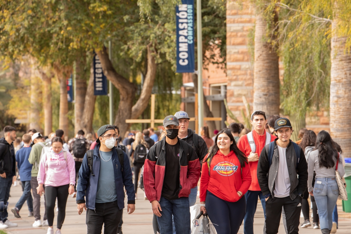 students on campus