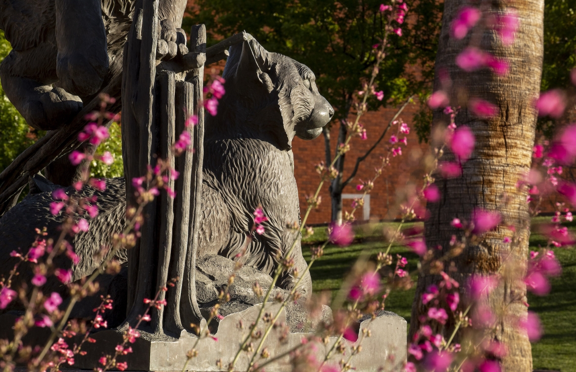 a bobcat statue