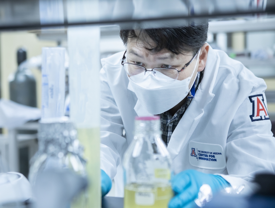 a person working in a lab at the University of Arizona Center for Innovation