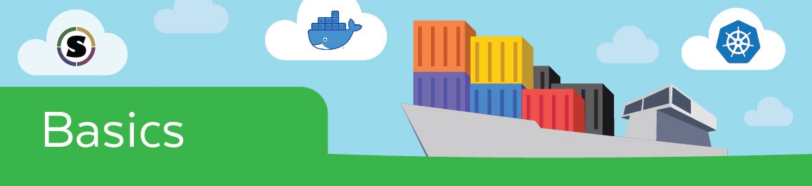 A graphic showing a container ship with the text "Basics" and institutional logos.