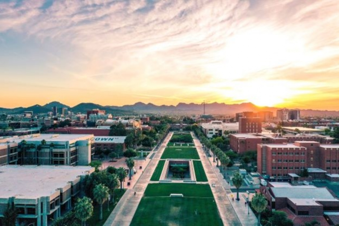 Aerial view of the University of Arizona mall