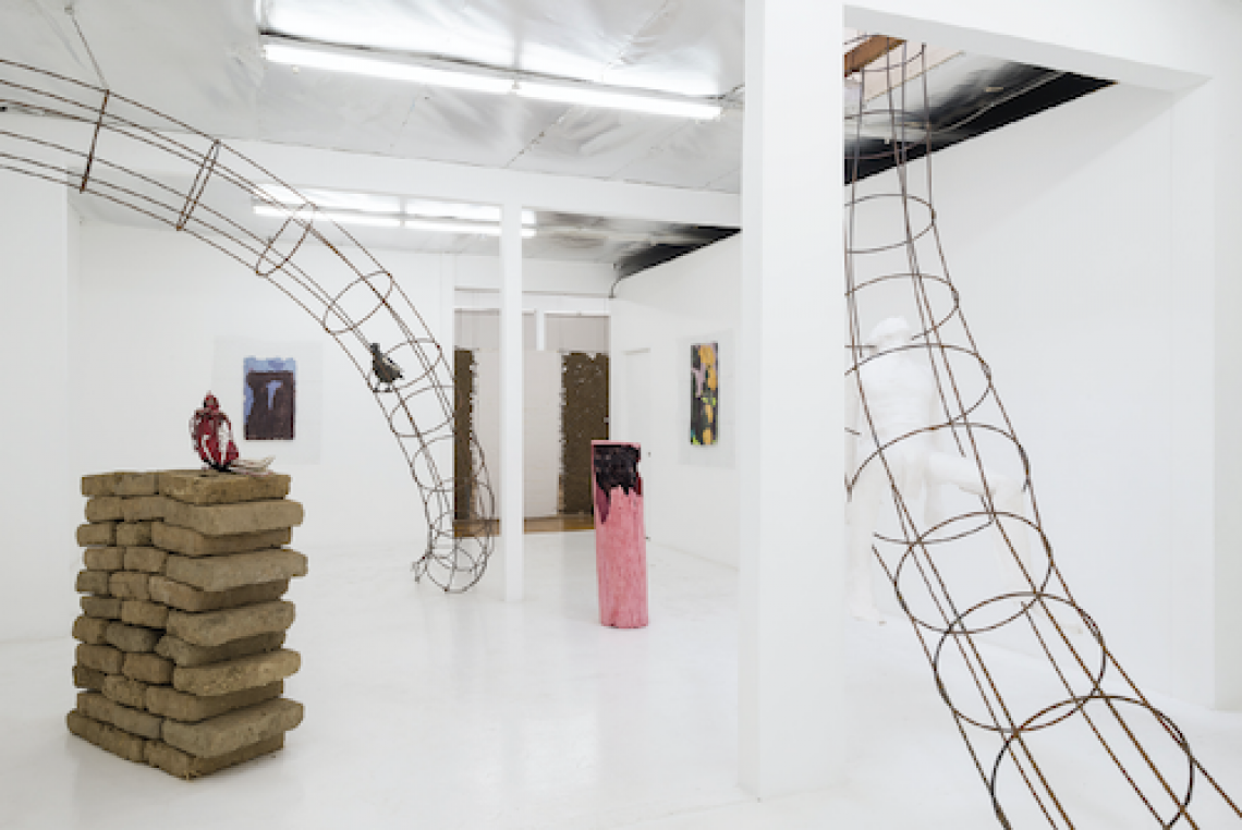art installation in a white room