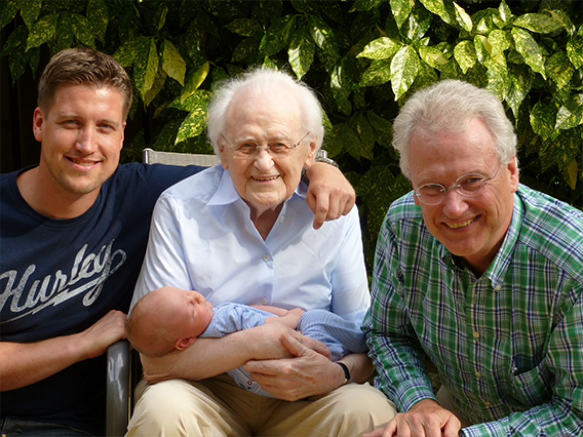 Three generations of men.