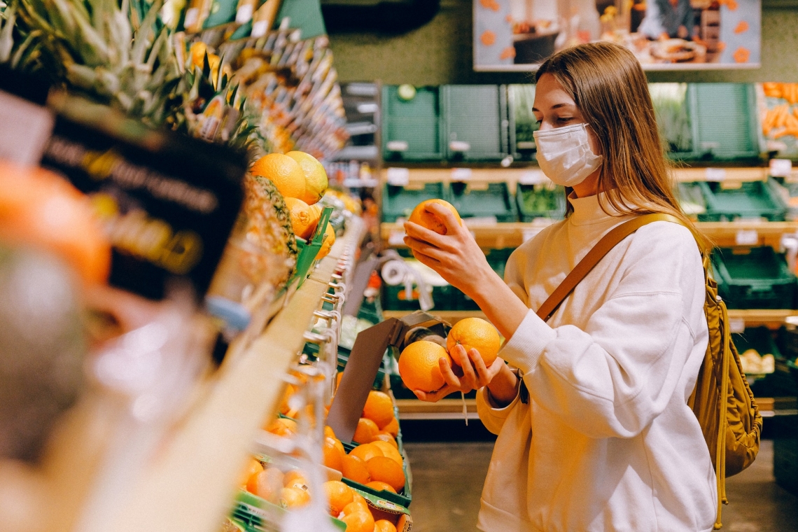 Shopping with mask on
