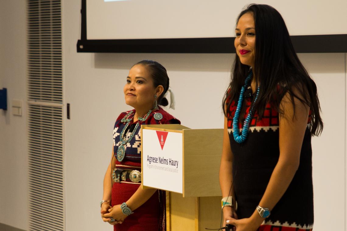 Karletta Chief and Janene Yazzie make their team's presentation for the Haury challenge grant. Karletta Chief and Janene Yazzie make their team's presentation for the Haury challenge grant.