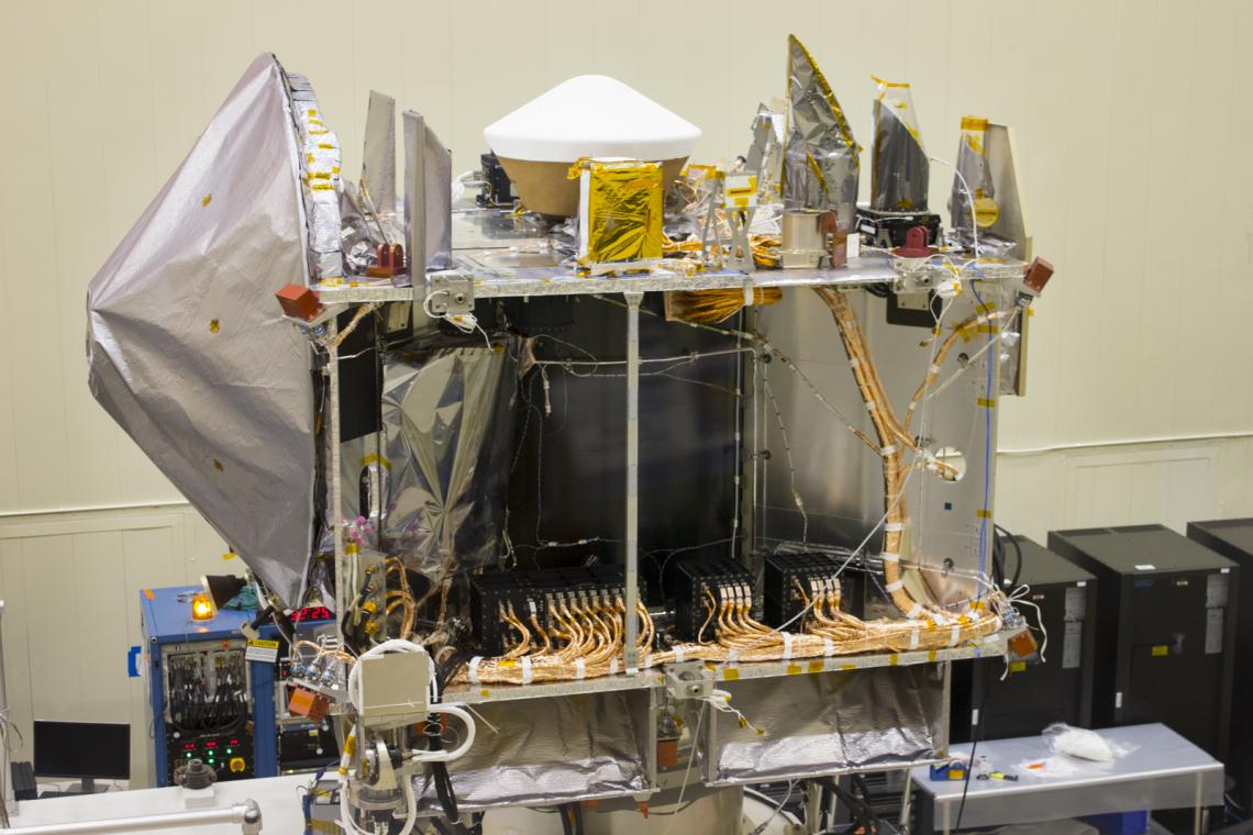 An inside look at the OSIRIS-REx spacecraft in a cleanroom at Lockheed Martin in Littleton, Colorado An inside look at the OSIRIS-REx spacecraft in a cleanroom at Lockheed Martin in Littleton, Colorado