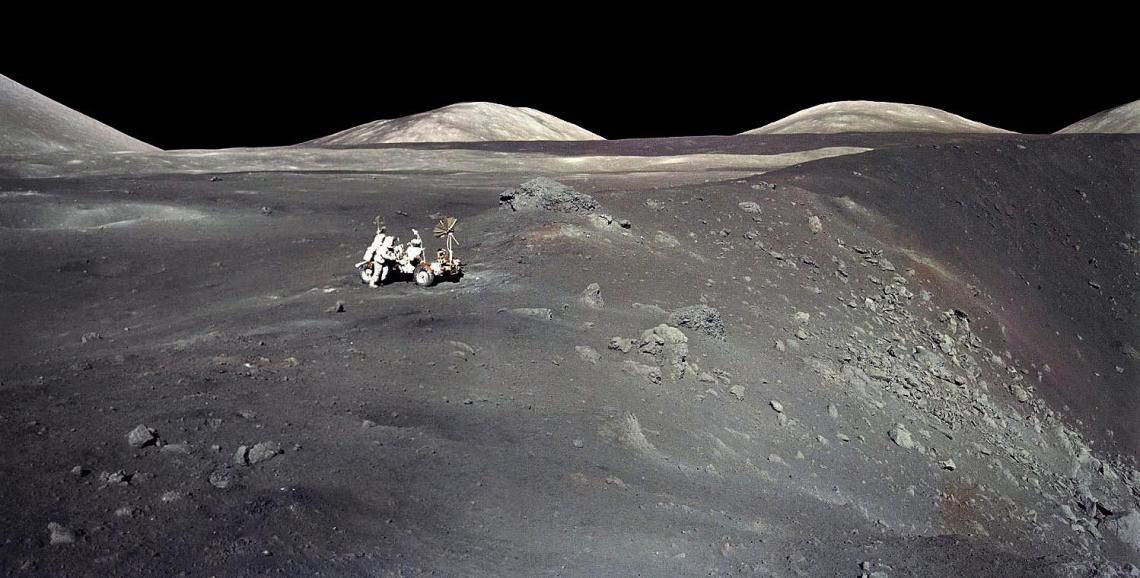 Apollo 17 astronaut Harrison “Jack” Schmitt stands next to a steep-walled crater named Shorty on Dec. 13, 1972. The UA's Jessica Barnes is among the scientists selected by NASA to be granted access to previously unopened samples, including some collected Apollo 17 astronaut Harrison “Jack” Schmitt stands next to a steep-walled crater named Shorty on Dec. 13, 1972. The UA's Jessica Barnes is among the scientists selected by NASA to be granted access to previously unopened samples, including some collected