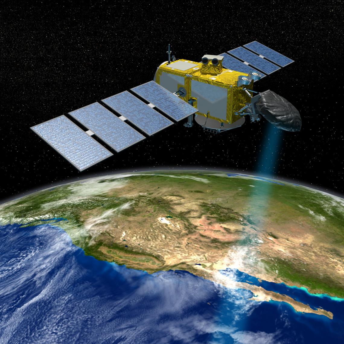 The Jason series of U.S./European satellites can measure the height of the ocean surface. 