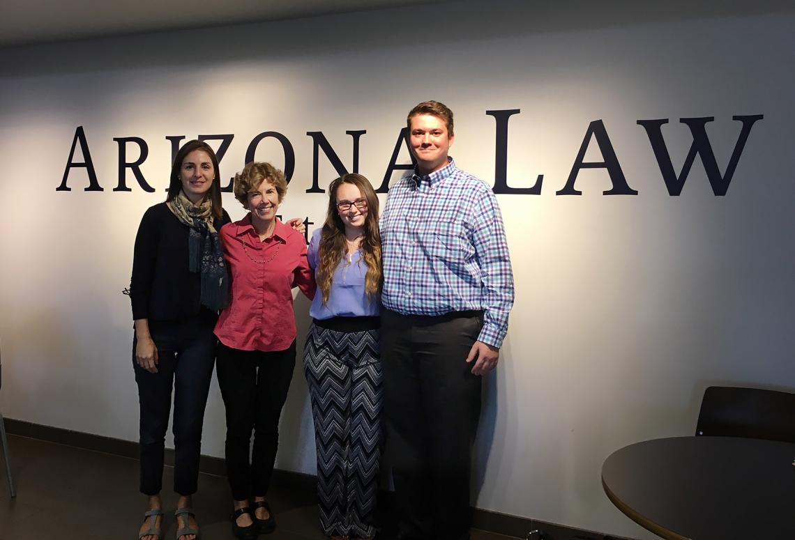 Negar Katirai, Barbara Atwood, Natalie Cafasso and Chris Lloyd were among the UA faculty and students who visited the Arizona Supreme Court in June to hear oral arguments in a family law case.