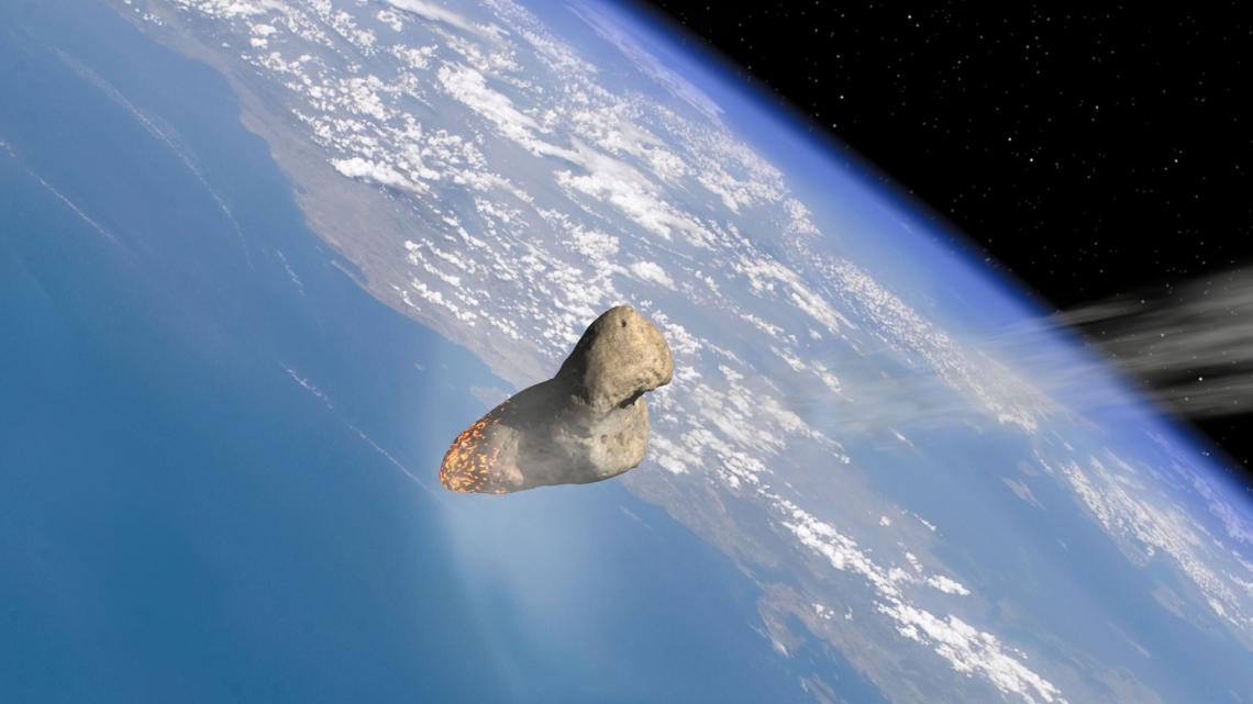 Artist's impression of asteroid Apophis, which may come close to the earth sometime in the future. 