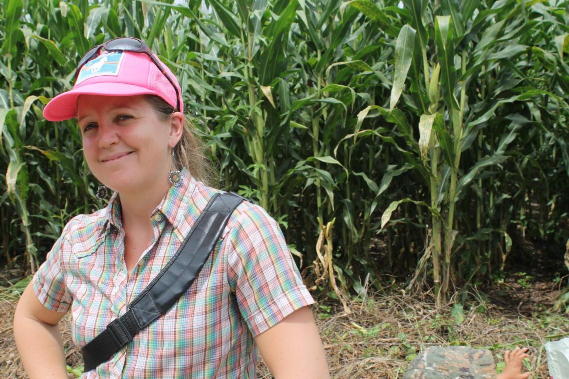 Laurel Bellante visits a cornfield as part of her dissertation research in Chiapas, Mexico. Studying the work of a network of local, organic farmers and producers, she found that network members have been successful in defending small farmers, community e Laurel Bellante visits a cornfield as part of her dissertation research in Chiapas, Mexico. Studying the work of a network of local, organic farmers and producers, she found that network members have been successful in defending small farmers, community e