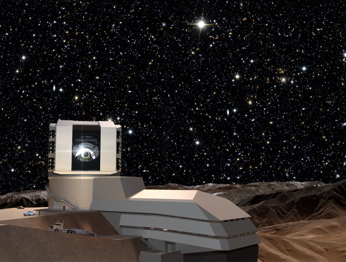 A computer-generated image of LSST's location on Cerro Pachón in Chile. A computer-generated image of LSST's location on Cerro Pachón in Chile.