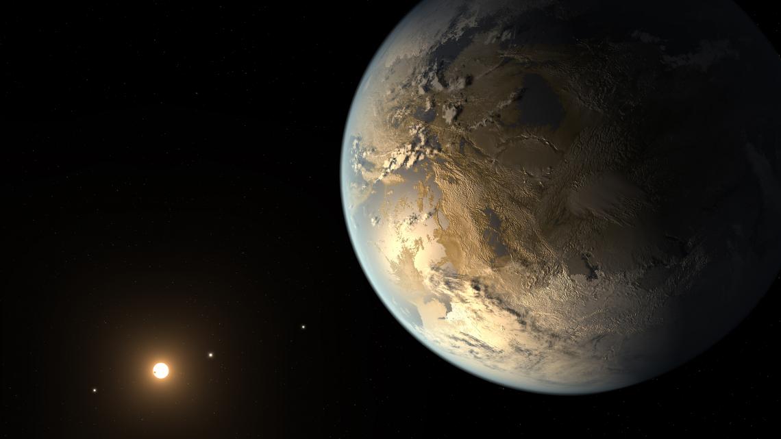 An artist's concept of a rocky, Earth-size exoplanet in the habitable zone of its host star. An artist's concept of a rocky, Earth-size exoplanet in the habitable zone of its host star.