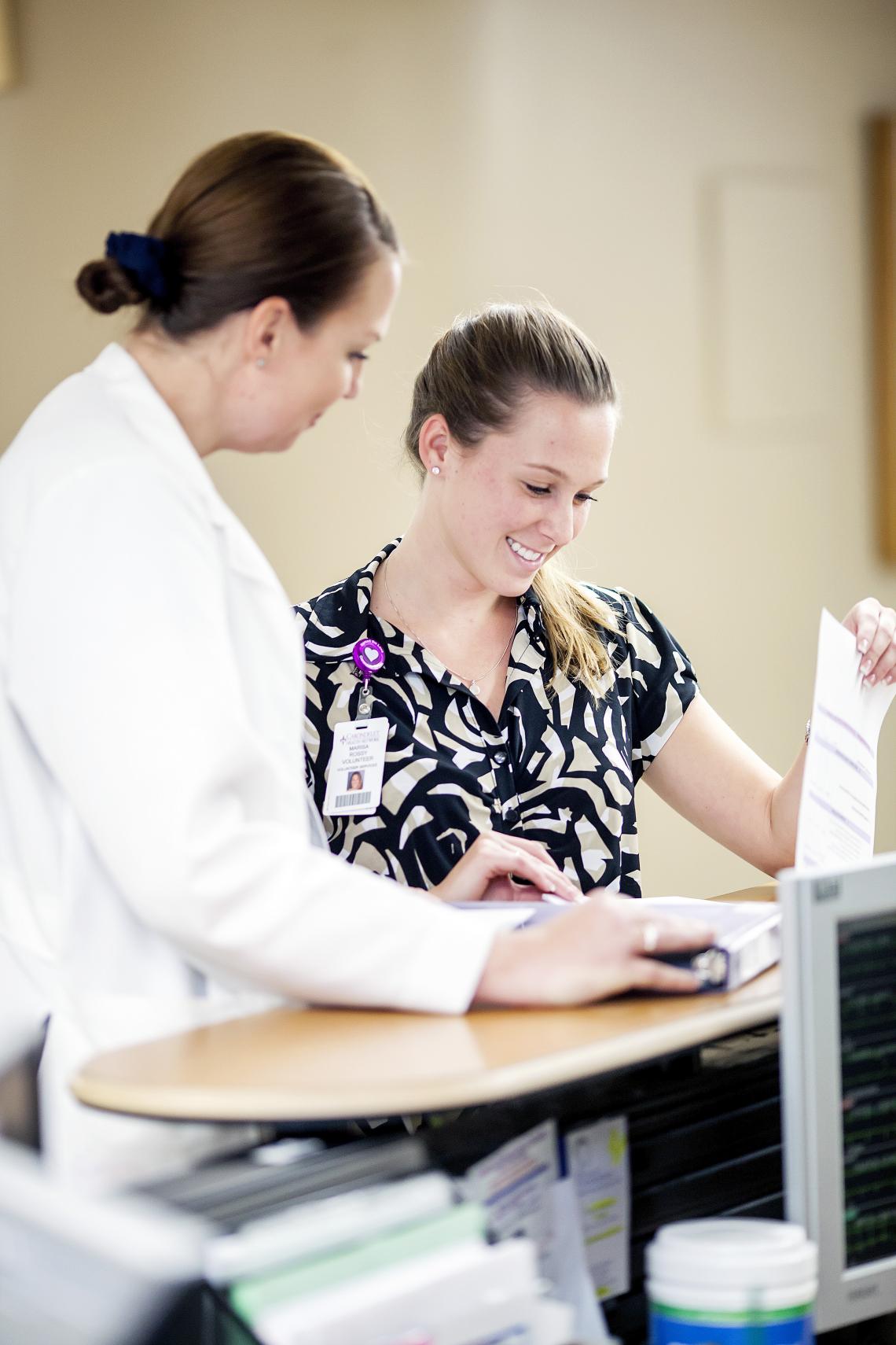 Conrad Scholarship recipient Marisa Rossy at her internship at Carondelet St. Mary’s Hospital.  