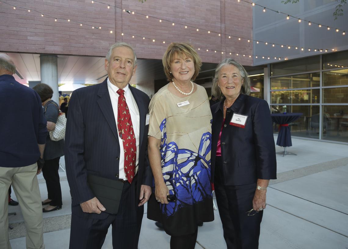 UA President Ann Weaver Hart with Bruce and Patricia Bartlett UA President Ann Weaver Hart with Bruce and Patricia Bartlett