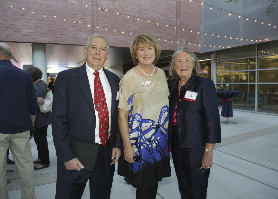 UA President Ann Weaver Hart  with Bruce and Patricia Bartlett 