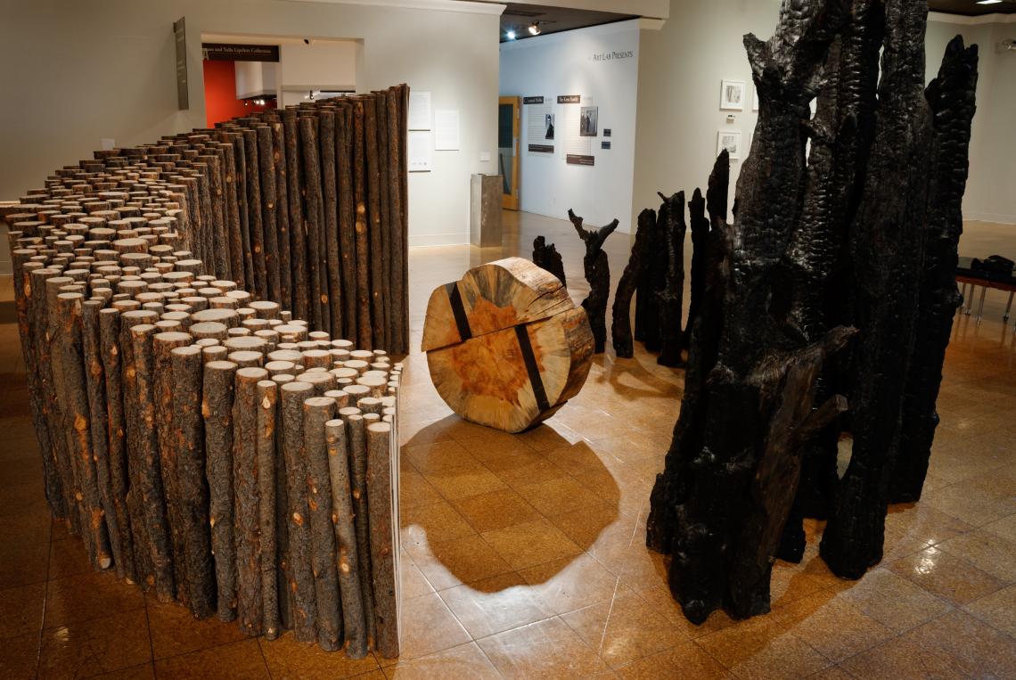 Bryan David Griffith's "Broken Equilibrium and Reconstruction" welcomes visitors into the exhibit. Bryan David Griffith's "Broken Equilibrium and Reconstruction" welcomes visitors into the exhibit.