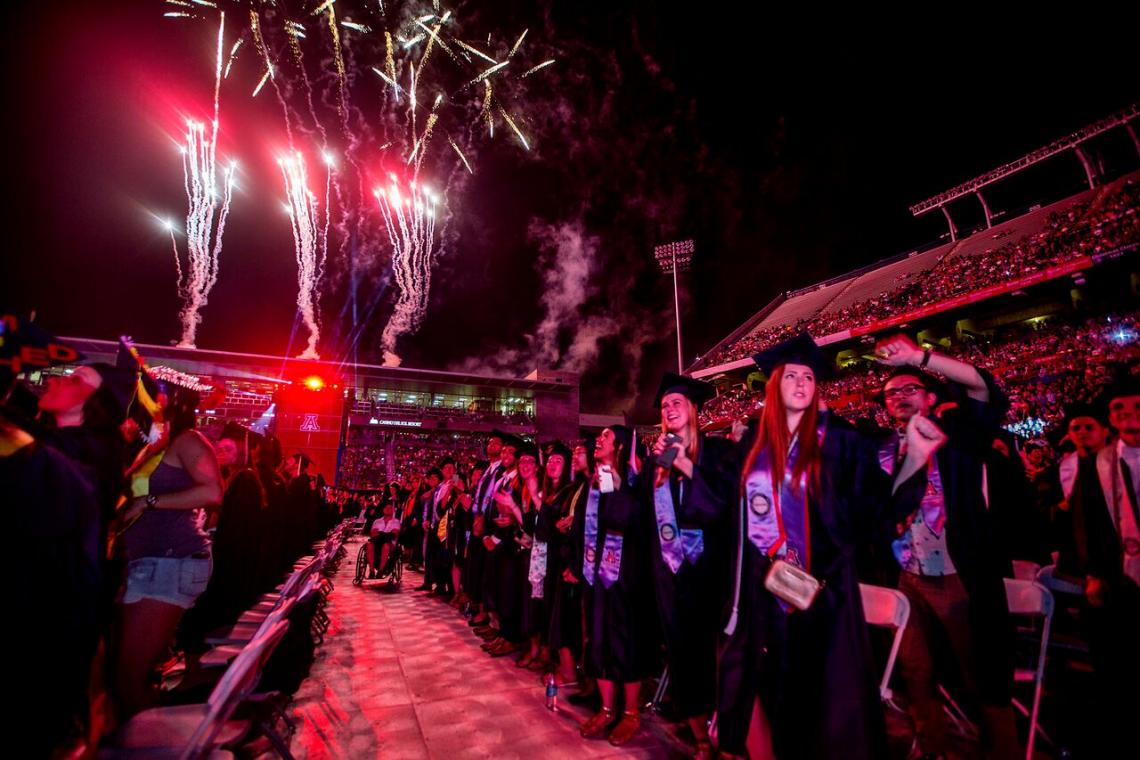 The UA will celebrate the achievement of thousands of graduating students on Friday. If you can't attend the event, it will be streamed live by Arizona Public Media. The UA will celebrate the achievement of thousands of graduating students on Friday. If you can't attend the event, it will be streamed live by Arizona Public Media.