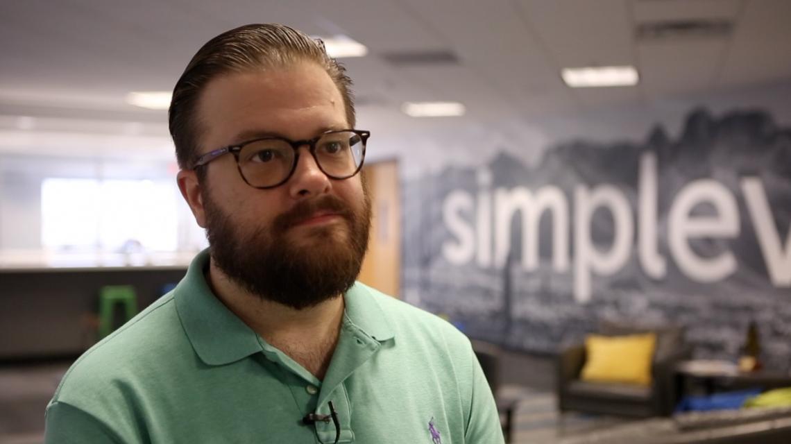 Ben Anderson, a high school calculus teacher, says working for a software and web development company during the summer has given him exposure to industry skills that he can take back to his students. Ben Anderson, a high school calculus teacher, says working for a software and web development company during the summer has given him exposure to industry skills that he can take back to his students.