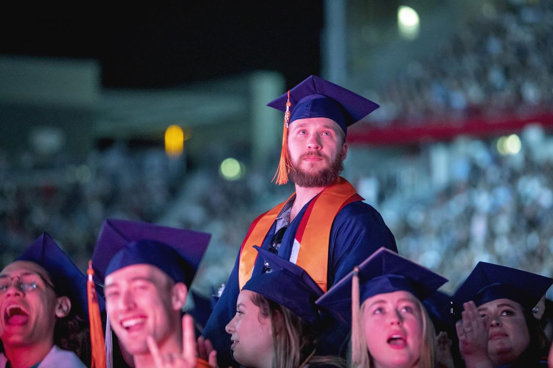 Many universities, including the University of Arizona, have been forced to cancel in-person graduation ceremonies because of COVID-19. This photo was taken during the 2018 ceremony. 