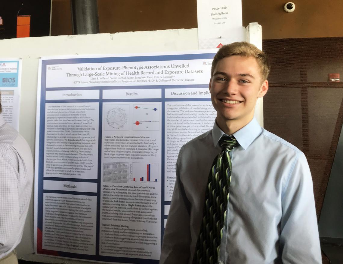 Liam Wilson, a student at Westwood High School in Mesa, Arizona, contributed to a UA research study last summer as part of a KEYS Research Internship. He and his fellow KEYS interns were named co-authors on the resulting paper. Liam Wilson, a student at Westwood High School in Mesa, Arizona, contributed to a UA research study last summer as part of a KEYS Research Internship. He and his fellow KEYS interns were named co-authors on the resulting paper.