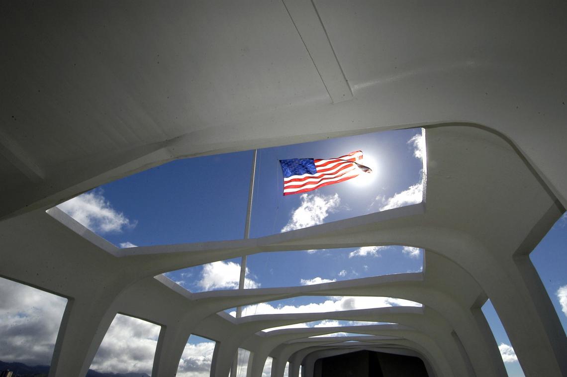 The USS Arizona Memorial at Pearl Harbor