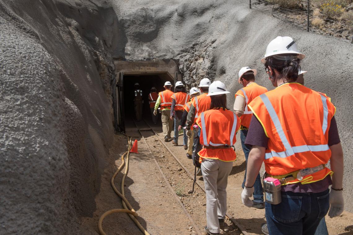 Students enter the University of Arizona San Xavier Mining Laboratory. Students enter the University of Arizona San Xavier Mining Laboratory.