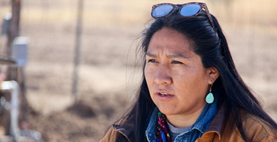 Carrie Curley, Nalwoodi Denzhone Community board member and San Carlos Apache: “Water is life, and we want clean water.” Carrie Curley, Nalwoodi Denzhone Community board member and San Carlos Apache: “Water is life, and we want clean water.”