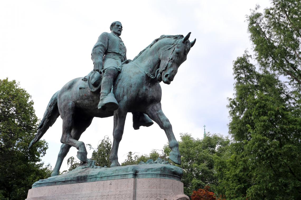 Statue of Robert E. Lee in Emancipation Park in Charlottesville, Virginia Statue of Robert E. Lee in Emancipation Park in Charlottesville, Virginia