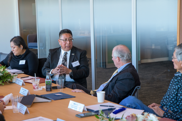Timothy Nuvangyaoma speaking with Robert C. Robbins