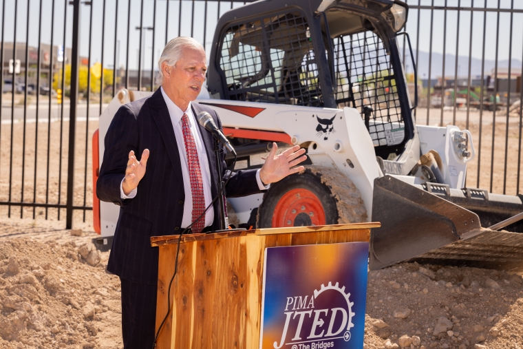 University of Arizona President Robert C. Robbins speaking at the groundbreaking event University of Arizona President Robert C. Robbins