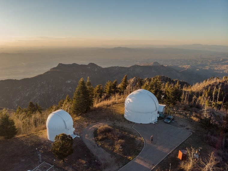 Two domes house the telescopes at Catalina Sky Survey's Mount Lemmon station. Two domes house the telescopes at Catalina Sky Survey's Mount Lemmon station.