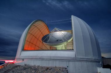 The 12-meter radio telescope dish on Kitt Peak. 