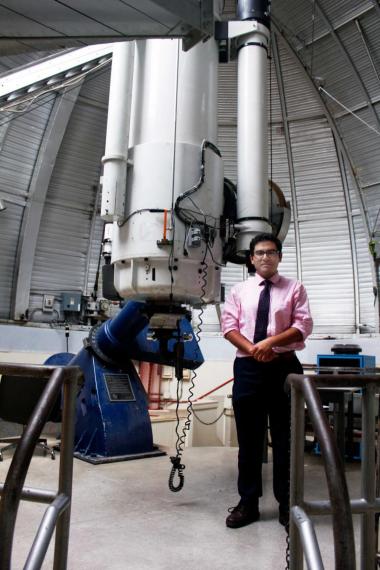 Electrical and computer engineering student Arash Roshanineshat spends many of his nights looking up at the stars at the UA's Steward Observatory. Electrical and computer engineering student Arash Roshanineshat spends many of his nights looking up at the stars at the UA's Steward Observatory.