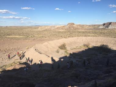 Graduate students explored a crater in the Canyon de Chelly National Monument in northeastern Arizona last fall. Graduate students explored a crater in the Canyon de Chelly National Monument in northeastern Arizona last fall.
