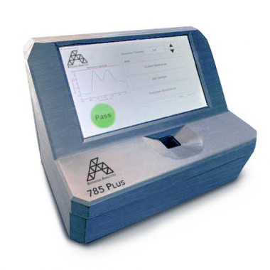 The spectrometer – about the size of a file box – is 94 to 99 percent accurate in analyzing the chemical makeup of samples and requires minimal training to operate. Image credit: Botanisol Analytics. The spectrometer – about the size of a file box – is 94 to 99 percent accurate in analyzing the chemical makeup of samples and requires minimal training to operate. Image credit: Botanisol Analytics.