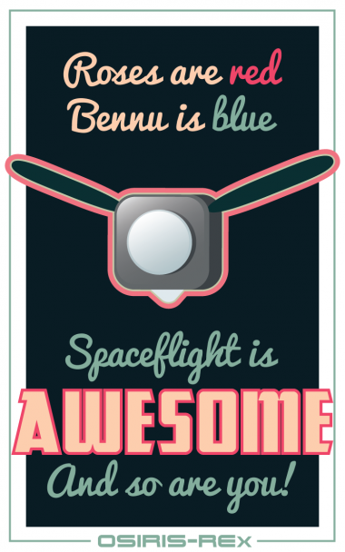Roper has even designed OSIRIS-REx-themed Valentine's Day cards. Roper has even designed OSIRIS-REx-themed Valentine's Day cards.